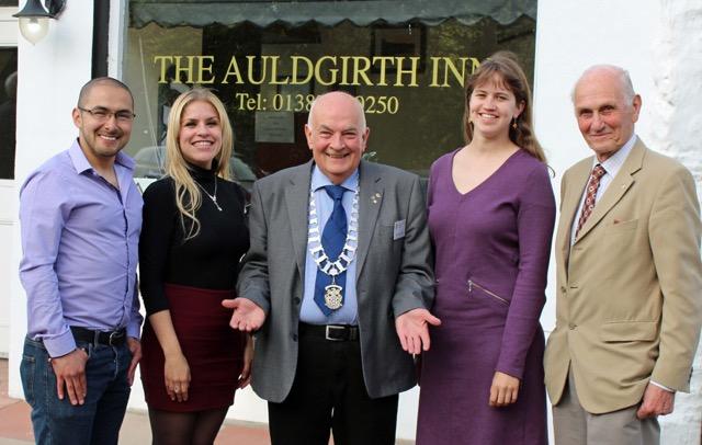 Picture shows (L to R) President Derek Clark and Rotarian Robin McClelland with students Hugo, Wilma and Kirsten.