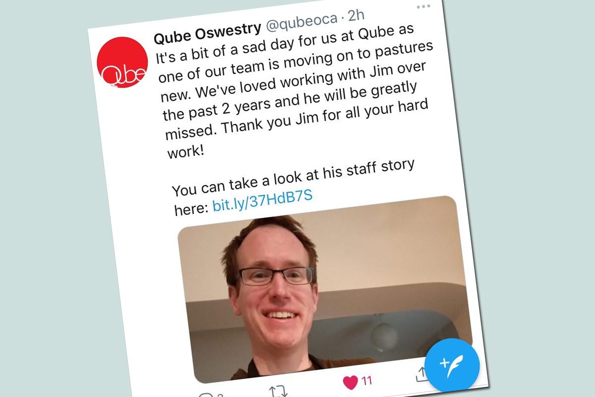 Jim Creed left Qube shortly after our Zoom after 2 years at Qube