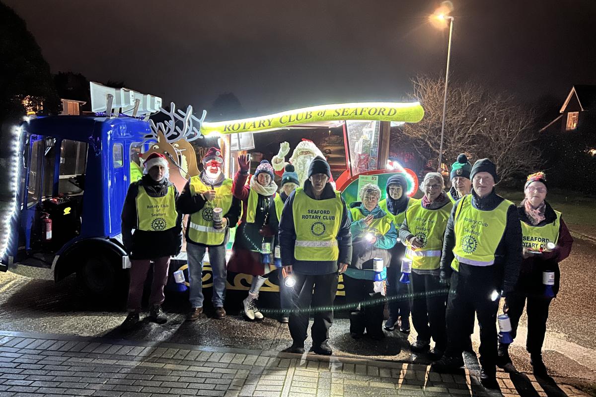 Santa with his team of helpers on Tuesday 10th December