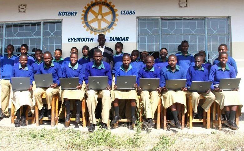 Students with their laptops