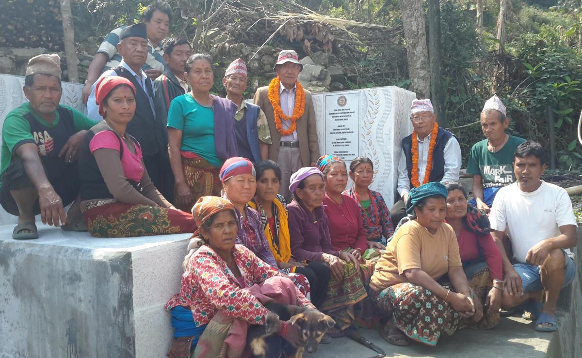 Nepal Water Project Completion Report - Locals happy with the local drinking water project coordinator Major Bhim