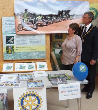 Mayor of Oadby and Wigston Frank Broadley and his wife Linda, who has also been mayor, admire the Rotary stall