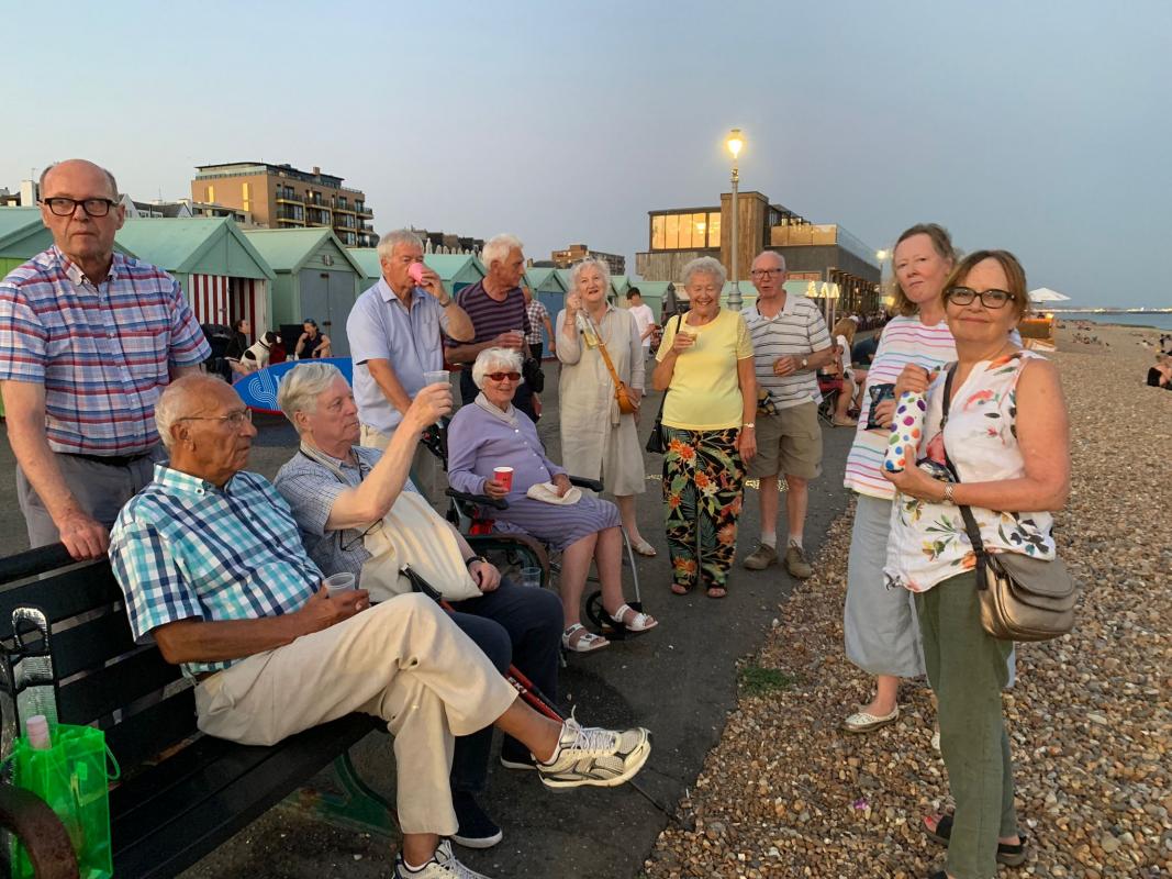 Relaxing after the walk along Hove seafront