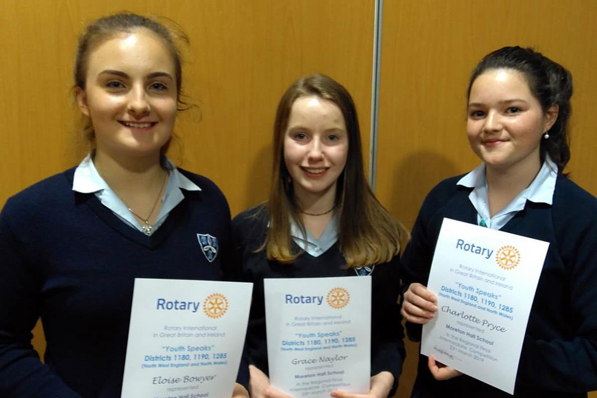 Moreton Hall Intermediates (l-r) Eloise Bowyer, Grace Naylor and Charlotte Pryce