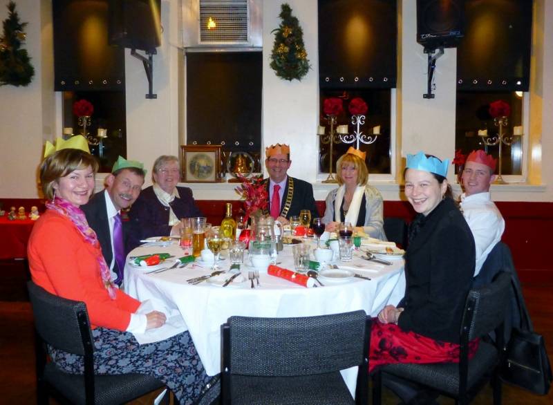Christmas Message 2012 - Cambuslang RC President Tony Neeson, his wife Linda with VP Bob McDougall, his wife hilary and guests Joy Weightman and Kieran and Sarah Dinwoodie