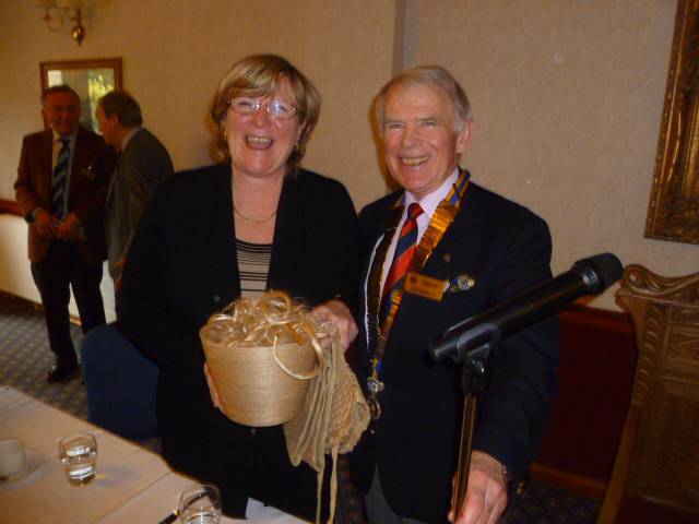 Sandra Thomson MD McGregor Balfour (Textiles) Ltd and St Andrews Rotary President James MacGregor