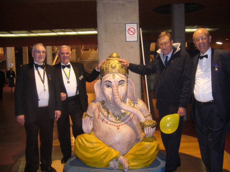 District Conference 2007, Lille - Pindi Tamana, John Nolan, Basil Leighton and David Howden with new friend!