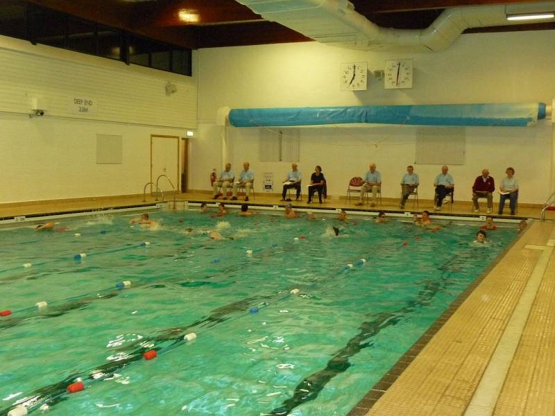 Picture shows the swimathon in progress