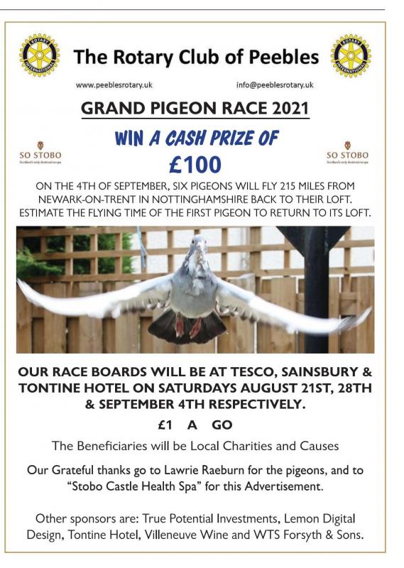 Advert for Pigeon Race 2021