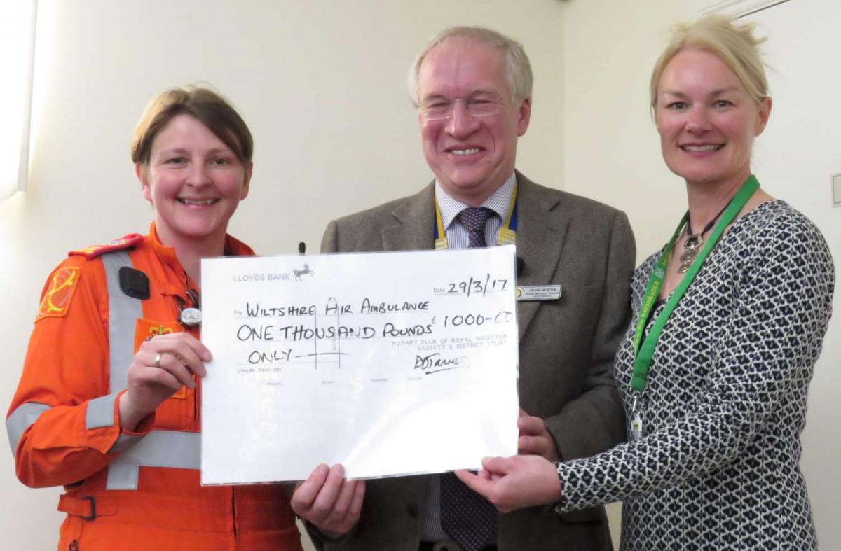 A donation of £1,000 for Wiltshire Ambulance