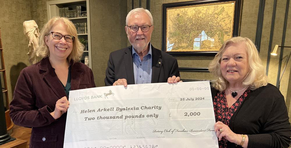 Presentation of Donation to Helen Arkell Dyslexia Charity on 25 July 2024