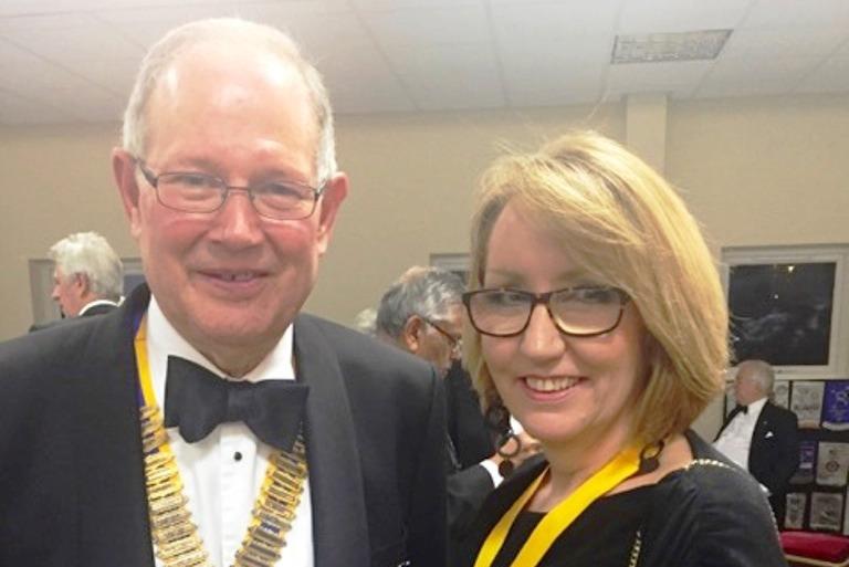   Nantwich Rotary 82nd Charter  - President Rod with Vice President Christine