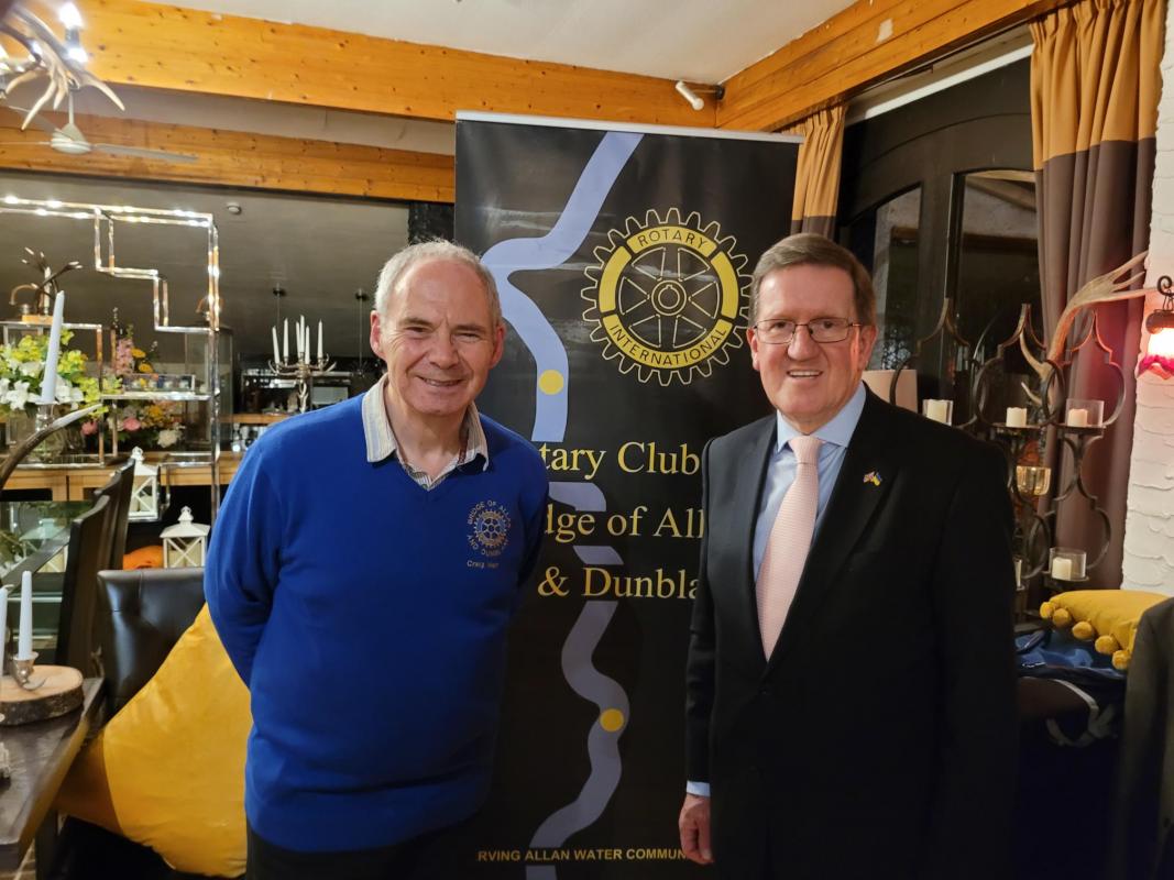 President Craig Mair with Lord Robertson
