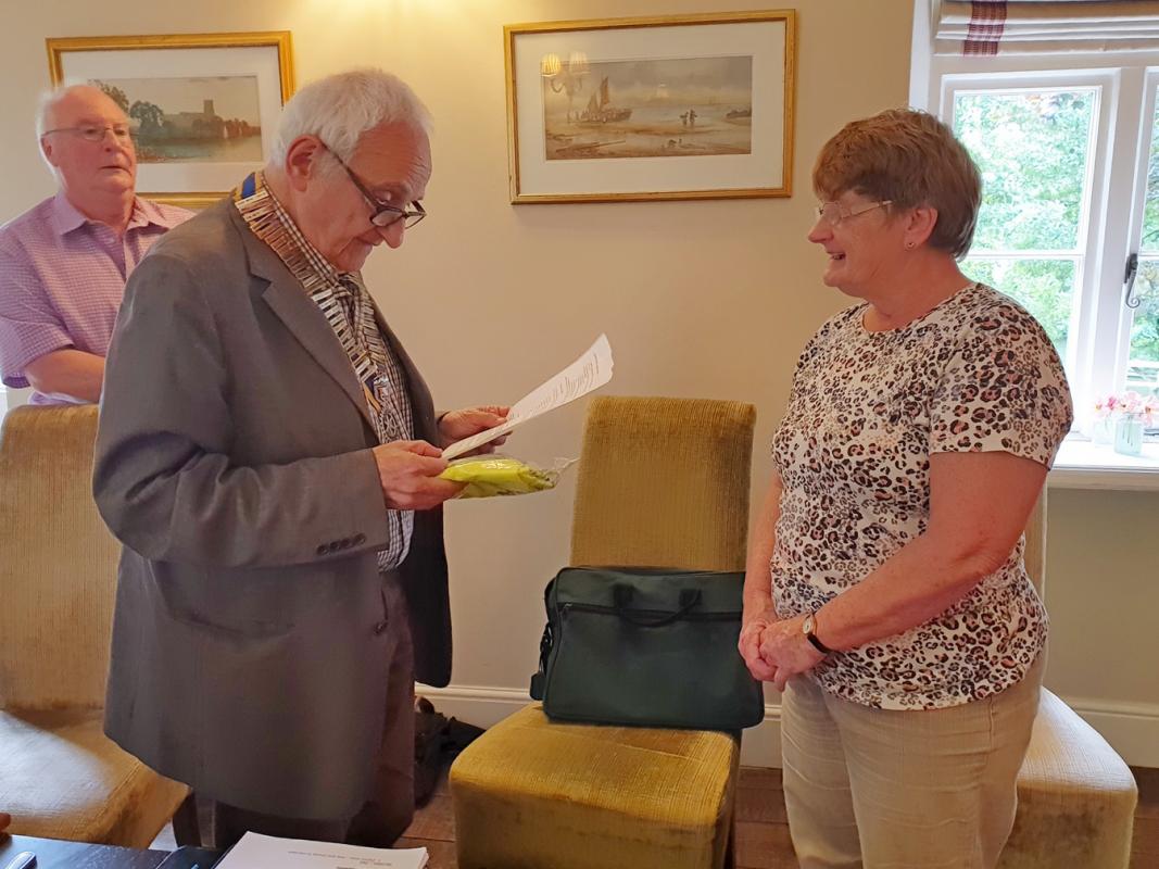 We induct our latest Rotarian Jane Roberts