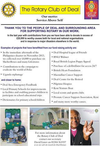 Publicity leaflet for Rotary use - Rotary Club of Deal