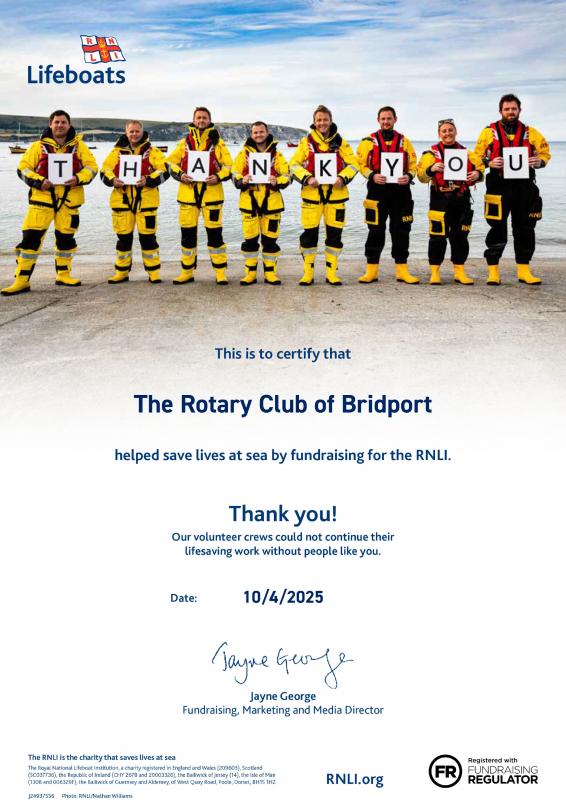 Certificate of Support