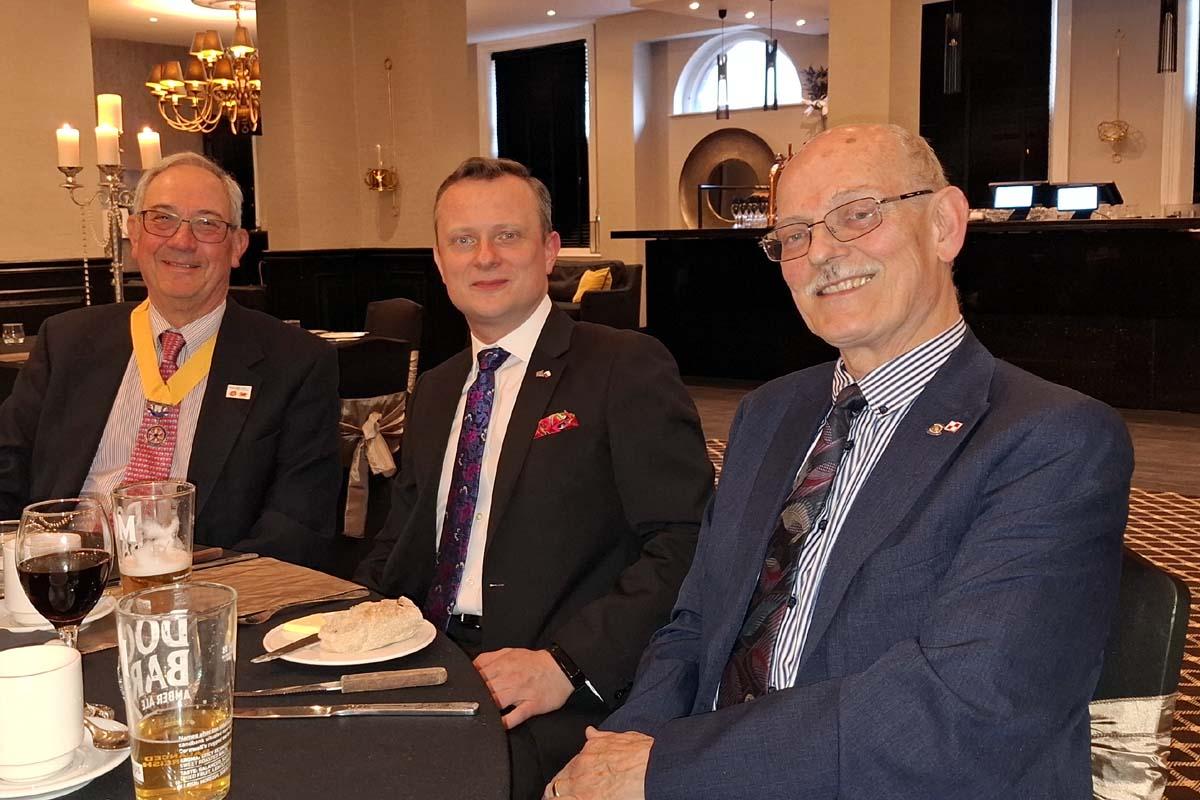 Club President Elect, Nick Philpott, Consul for the Republic of Poland, Radoslaw Gromski and Rotarian Richard Kowalski.