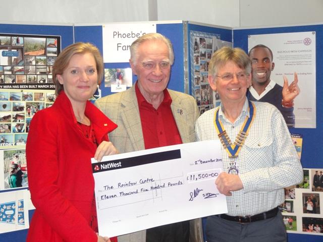Stephan Mason and Allan Chamberlain Present the cheque to the Rainbow Centre