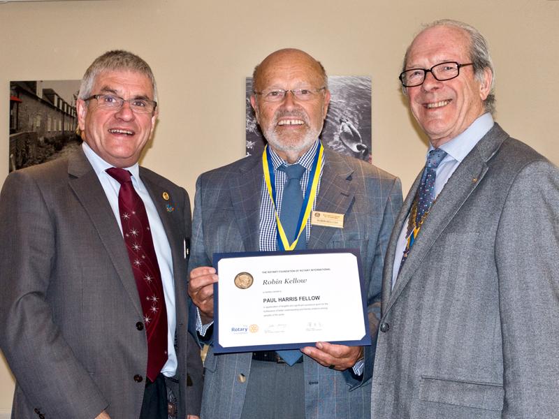 Robin Kellow receiving The Paul Harris award