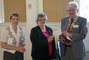 2012 Greenock Rotary Disbursements  - President Mike Kimpton with Rose Mary Bowes and Margaret Stewart 