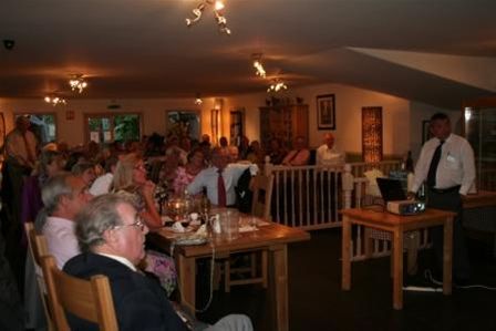 Tony Chien Past President of the Rotary Club of Dalkeith Westurn Australia during his presentation to all attending the evening event at Three Shires Garden Centre.