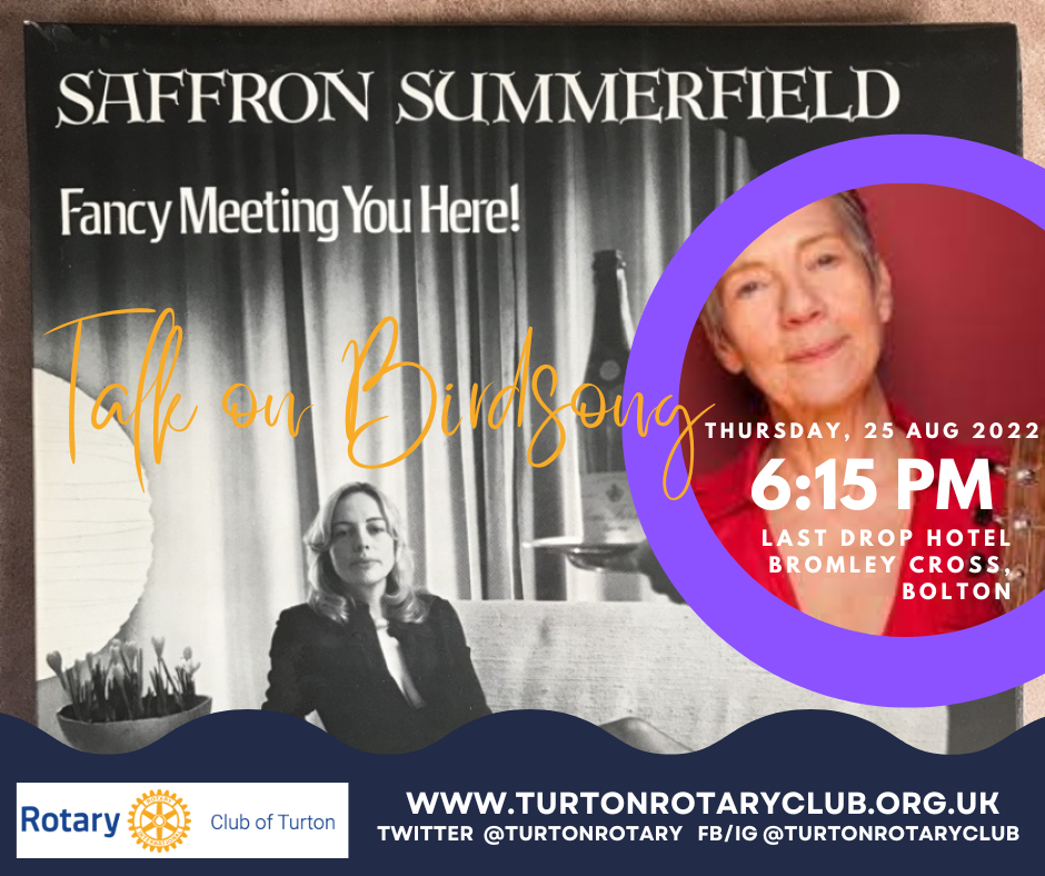 Join us on the 25th of August as we host Saffron Summerfield. Saffron is a highly respected, International SINGER/COMPOSER/ SOUND ARTIST & POET.