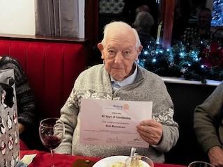 Bob Bateman receiving his 40 Years' Service Award