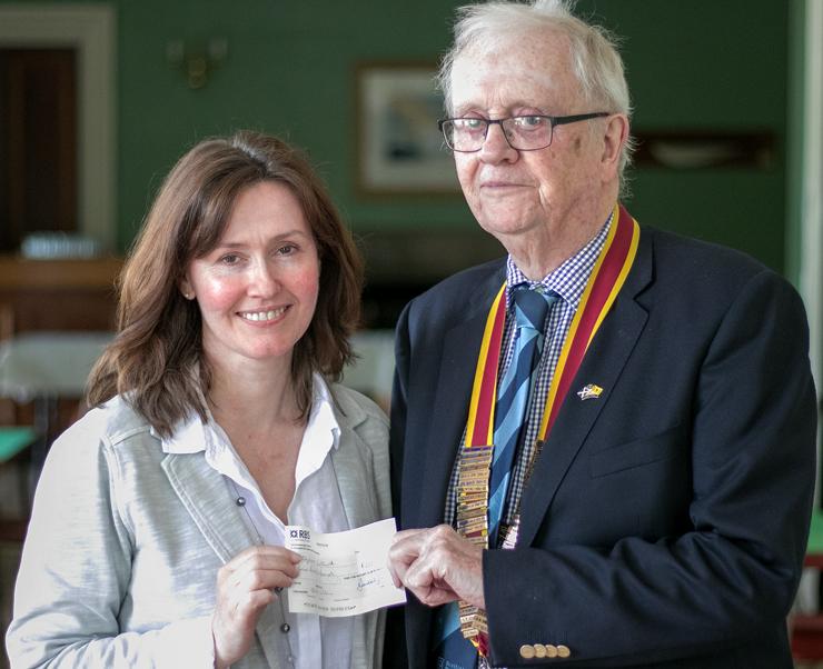 Anne-Marie King with president Gordon Burgess.