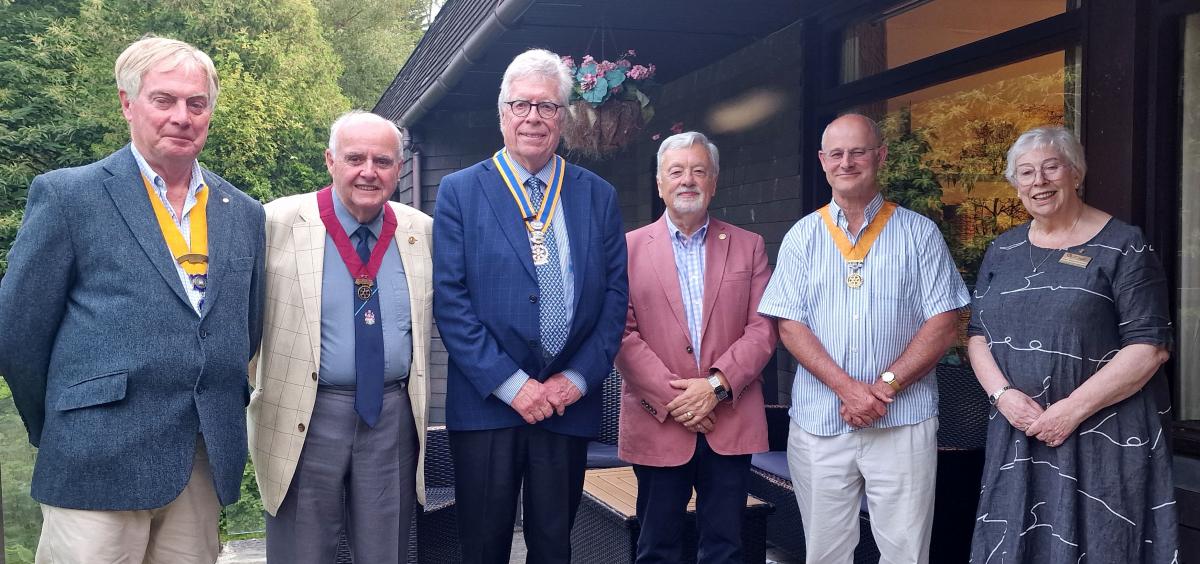 2024-5 Team
Left-Right  PE Peter Thomas; Hon Treasurer  Chris Wickham; President Julian Brandling-Harris; IPP Peter Conetta; VP Davis Baker; Hon Secretary Penny Brandling-Harris 