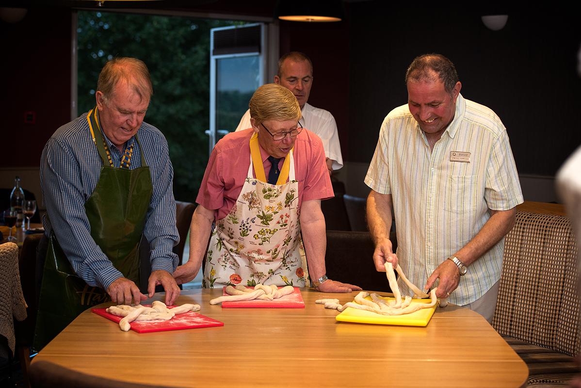 Having fun with a bread plaiting demonstration