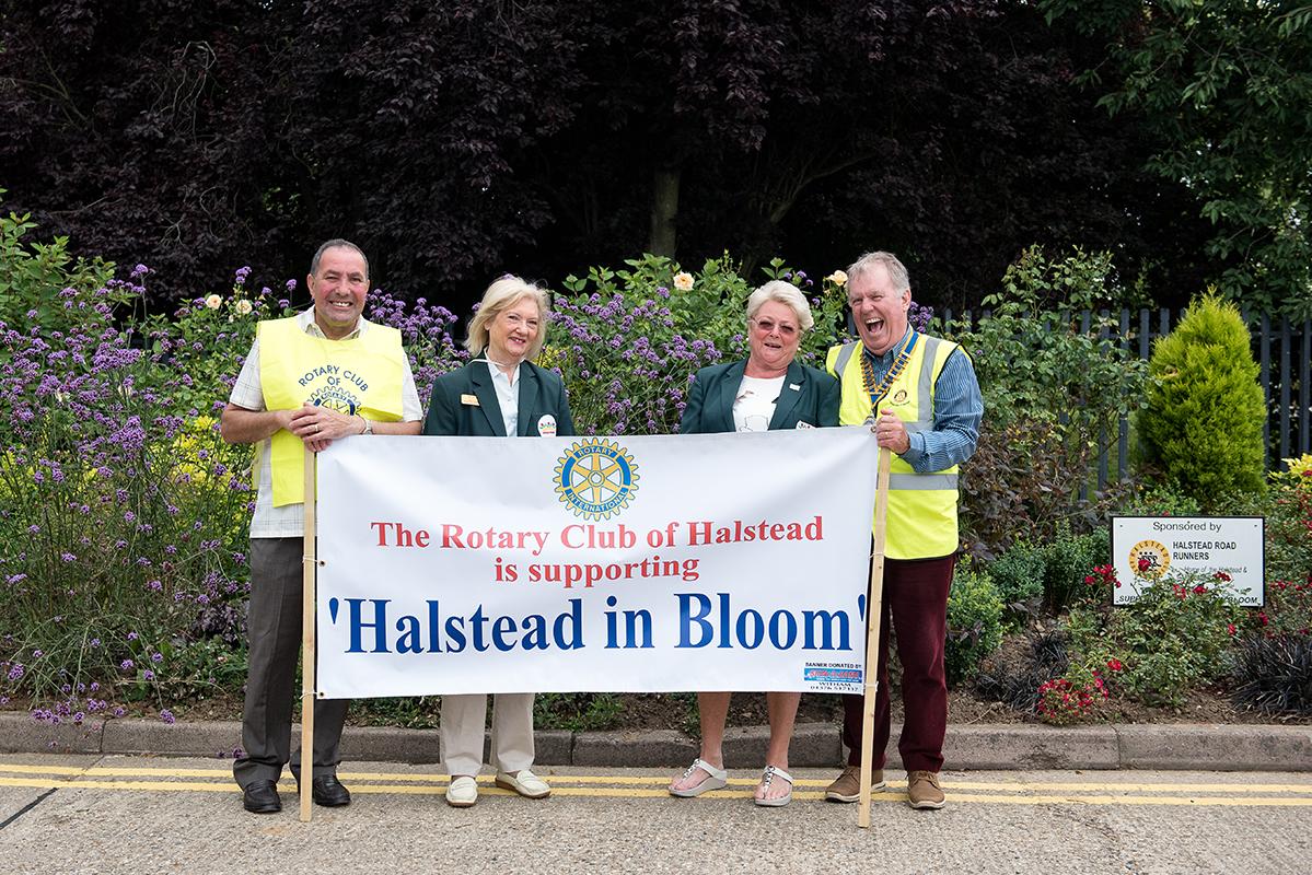 Members of Rotary with the Anglia in Bloom judges