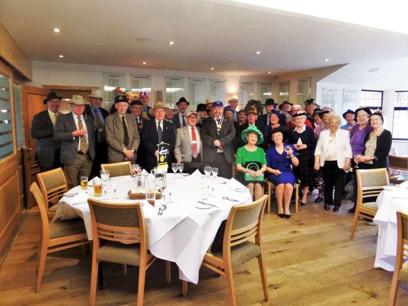 Club members wearing their hats before the collection