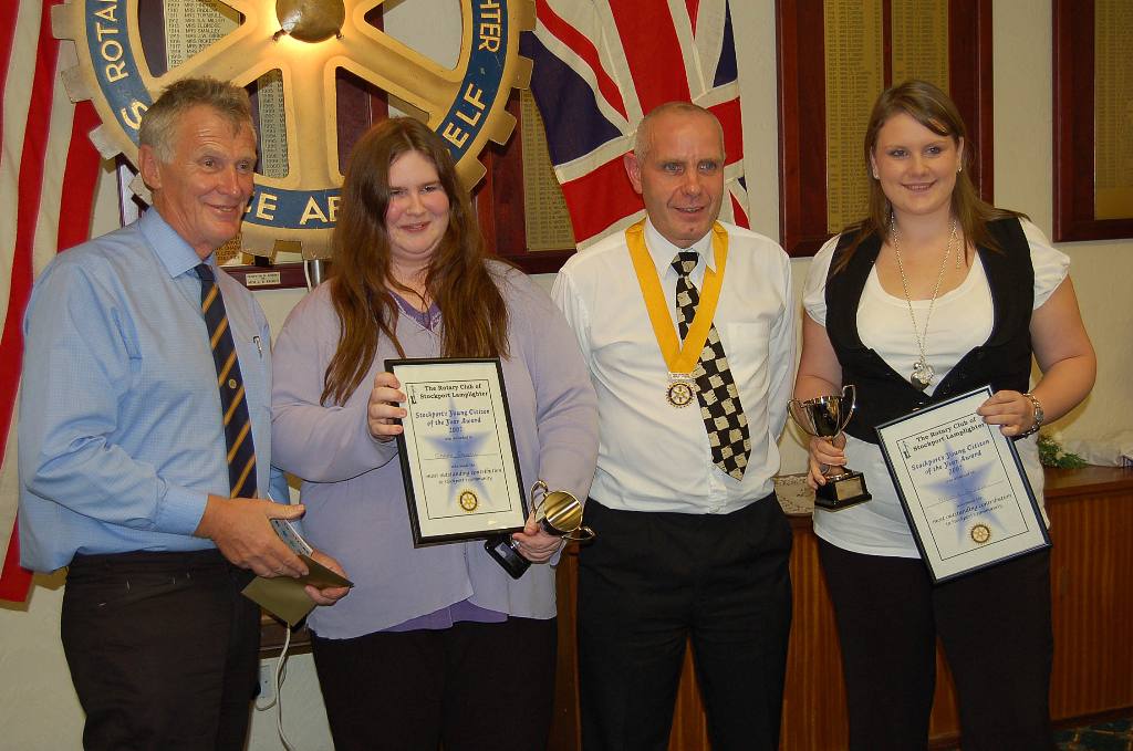 Stockport Young Citizen 2007 - The two winners, Sarah and Nicola, with Richard and Steve.