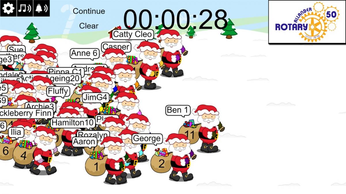 Online Santa Races - Snapshot from a Santa Race