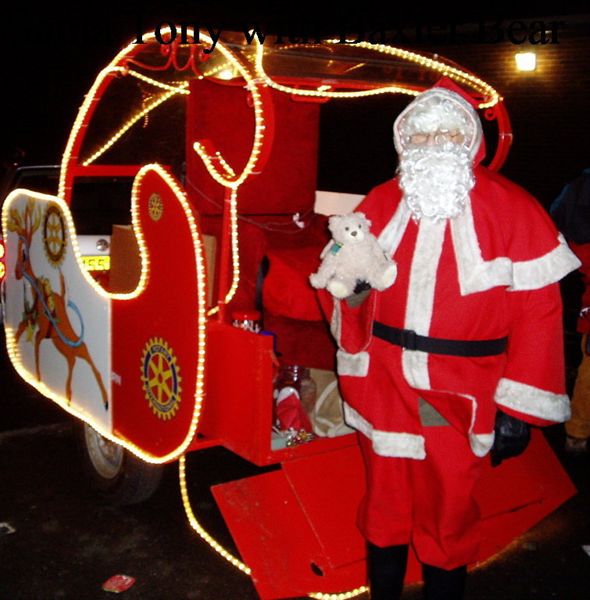 Santa's Sleigh Christmas Collections - Santa with Baxter Bear before setting off on his round.