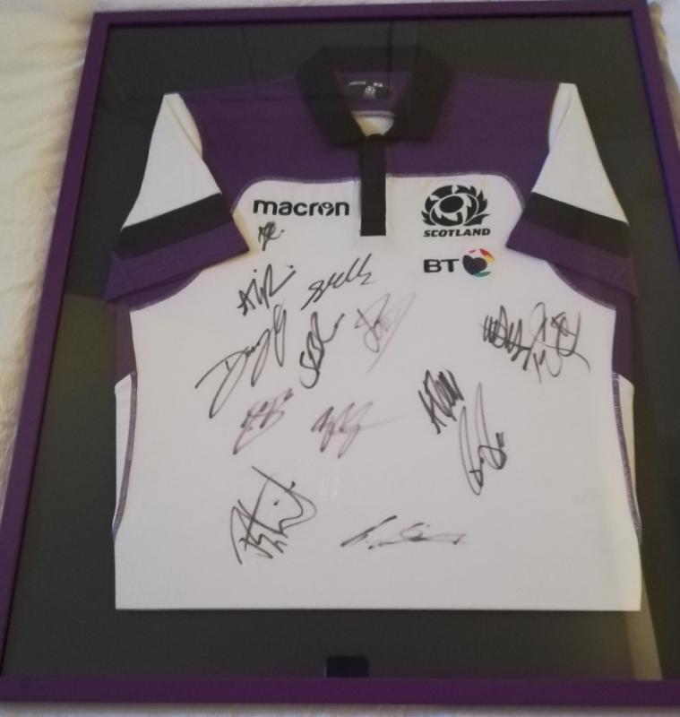 Signed Scotland Rugby Shirt raffle raises over £300 - Signed shirt