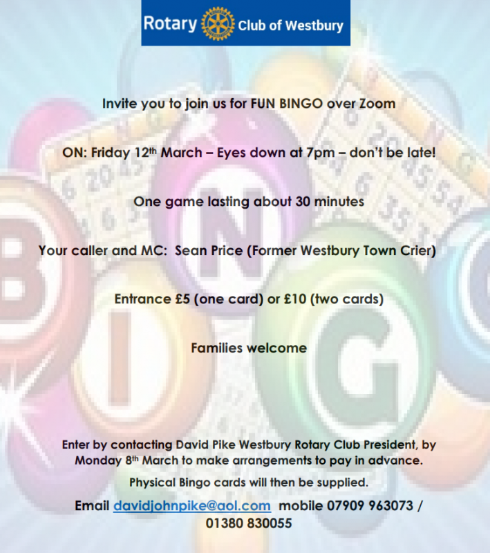 Westbury Rotary Online BINGO! - Westbury Rotary  Online Bingo