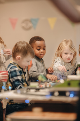 Picture of children enjoying the model (approved by parents)