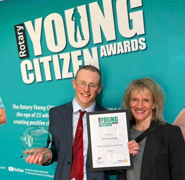 A remarkable young man nominated by our club and awarded the National Prize and highest recognition