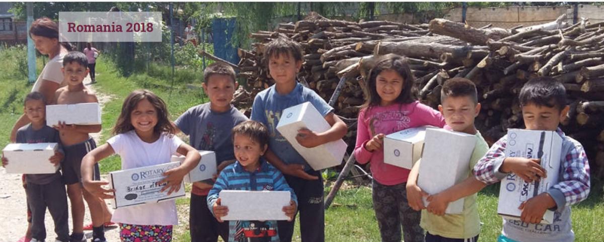 Shoe box delivery in Romania
