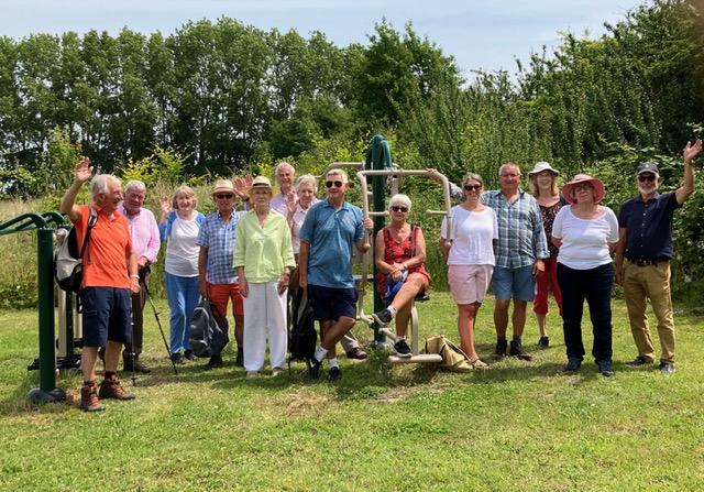 Club members, partners and friends at the end of their walk