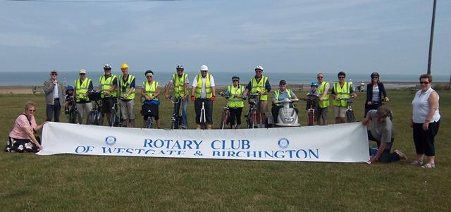 The cyclists ready for the off