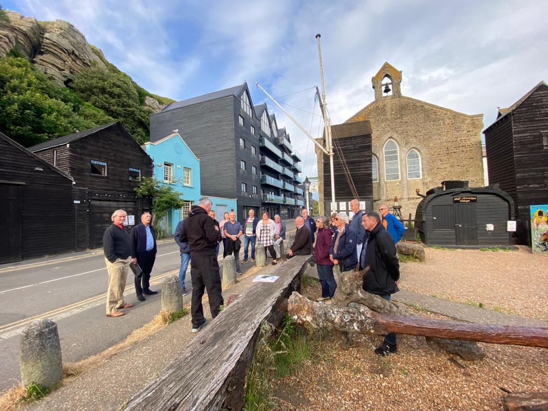 Club gathering outside Hastings Fishermans Museum