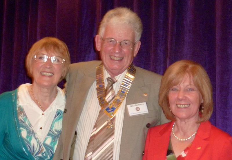 2012 D1230 District Governor's Handover  - President Mike Kimpton with Sylvia Kelly and Betty McDonald