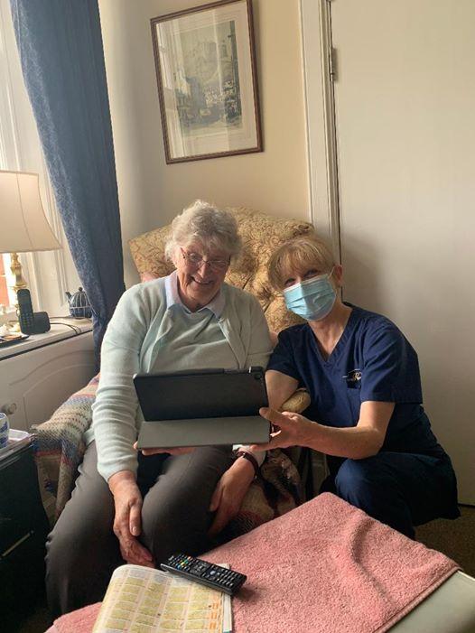Resident Sheila with care assistant Christine Ramsay