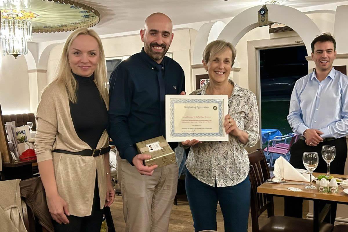 Tenterden Rotary Club with Mustafa from the Ozgur Restaurant in Tenterden