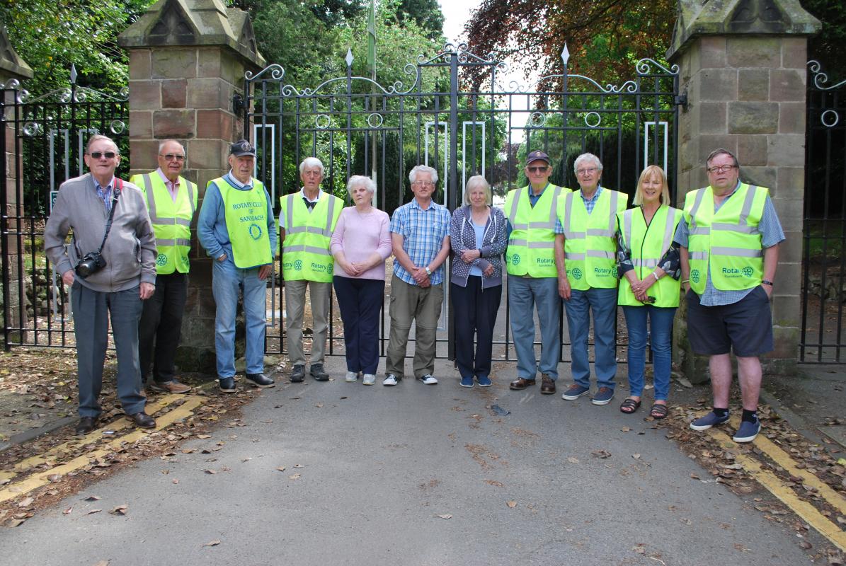 Community Service team members from Rotary Sandbach and Rotary Sandbach Crosses and two members of Friends of Sandbach Cemetery