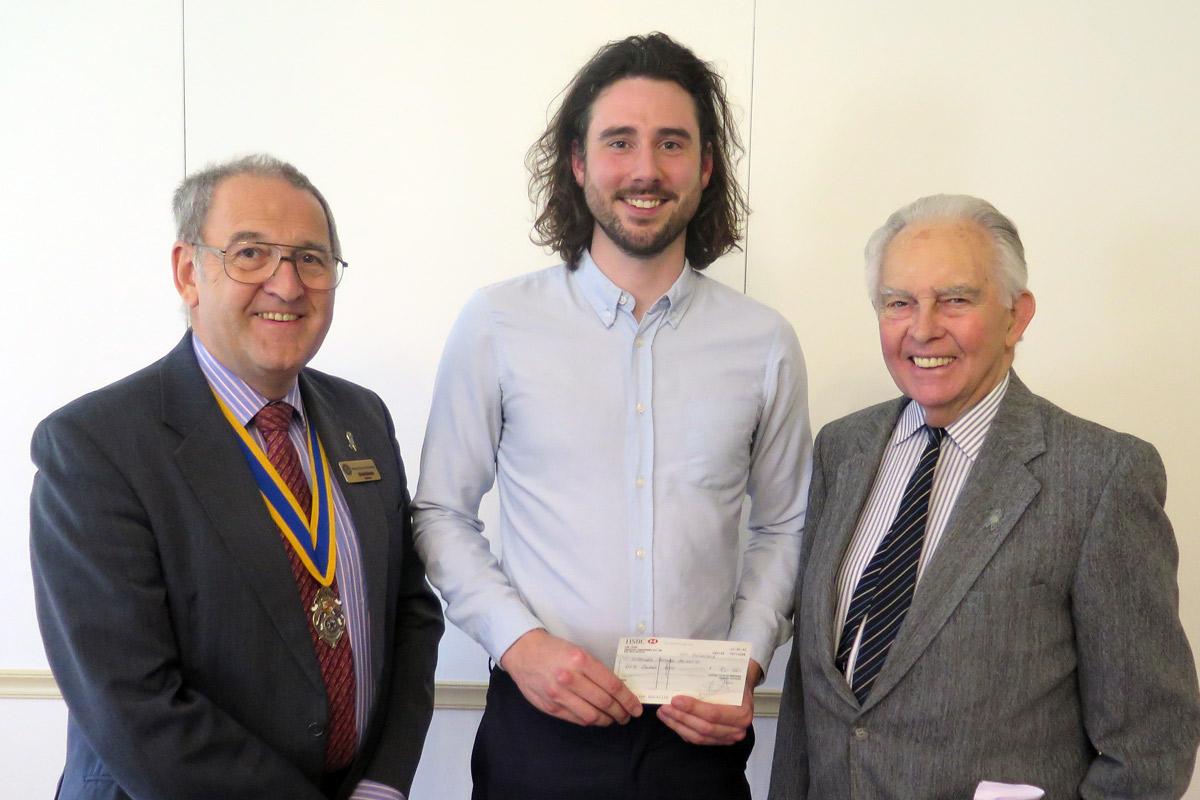 President Dave and John Cleaver flank Harry Thomas