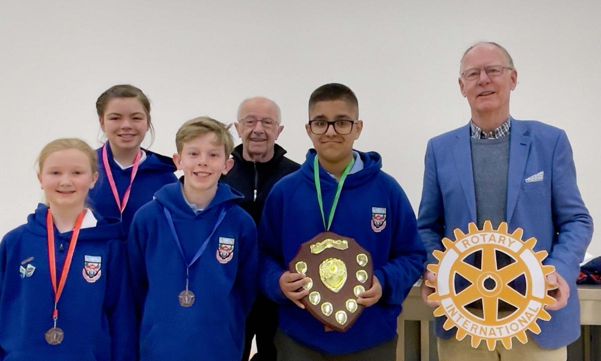 Troon Primary School receiving the Trophy as 2024 Primary 7 Champions