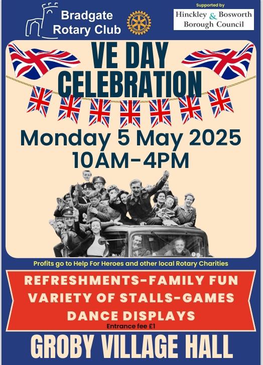 Look out for our posters around Groby and other villages... we'd love you to join the party fun!
